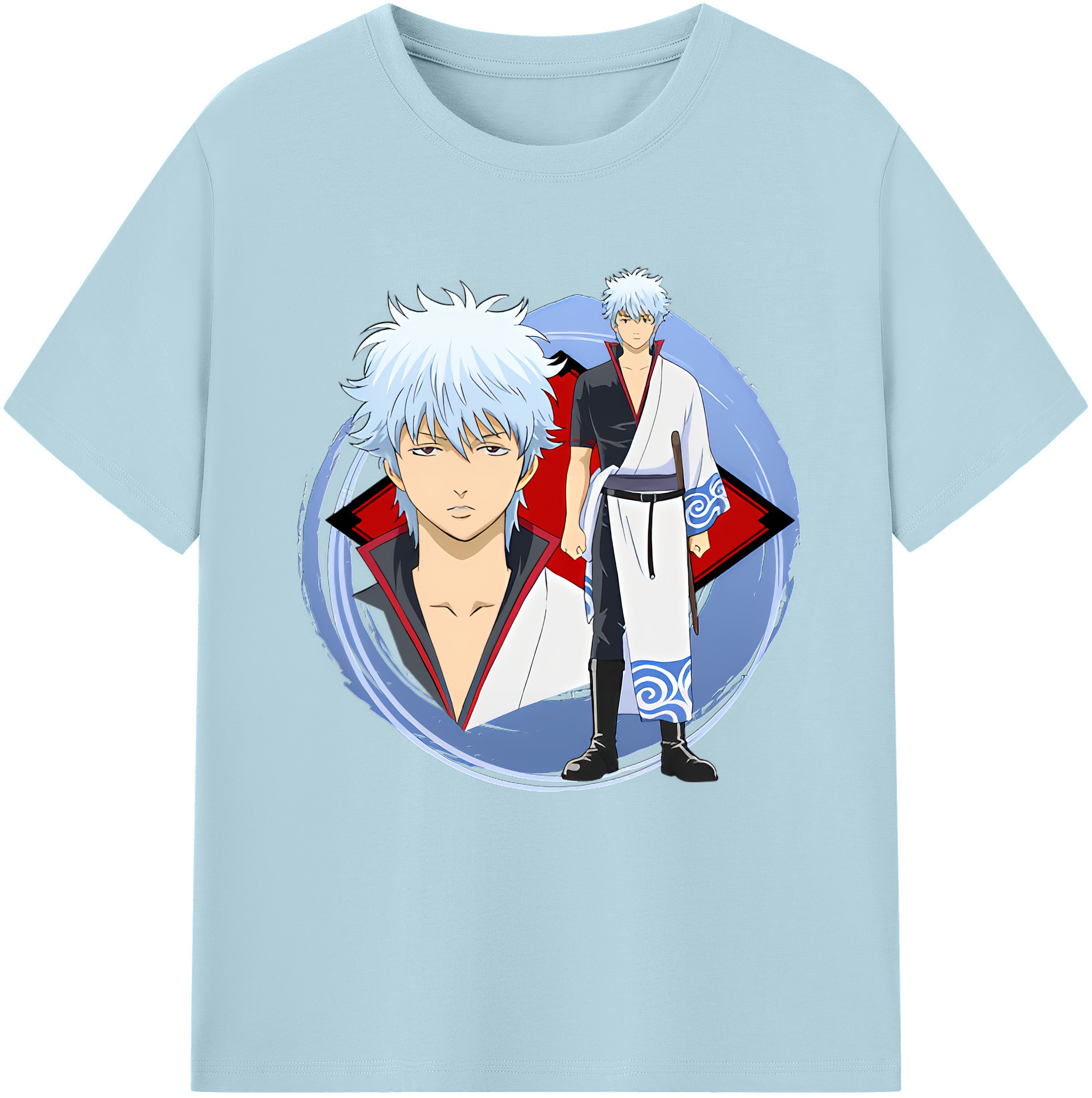 （画像用） ぎんたま 坂田銀時（さかたぎんとき） 神楽 志村新八（しむら しんぱち） GINTAMA Sakata Gintoki Kagura Shimura Shinpachi 綿100％半袖Tシャツ（フロントプリント）